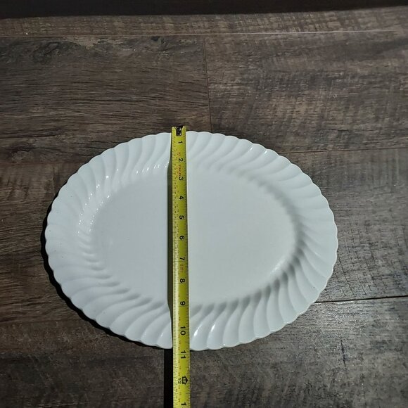 Johnson Brothers Ironstone Snow White Regency 14" Scalloped Edge Oval Platter - Picture 6 of 8